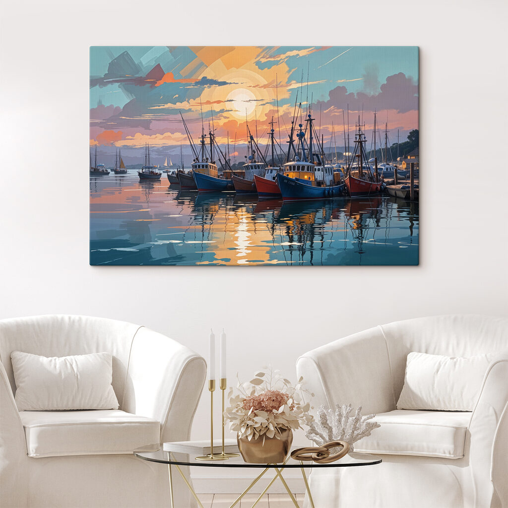 Port au soleil couchant — intérieur 1