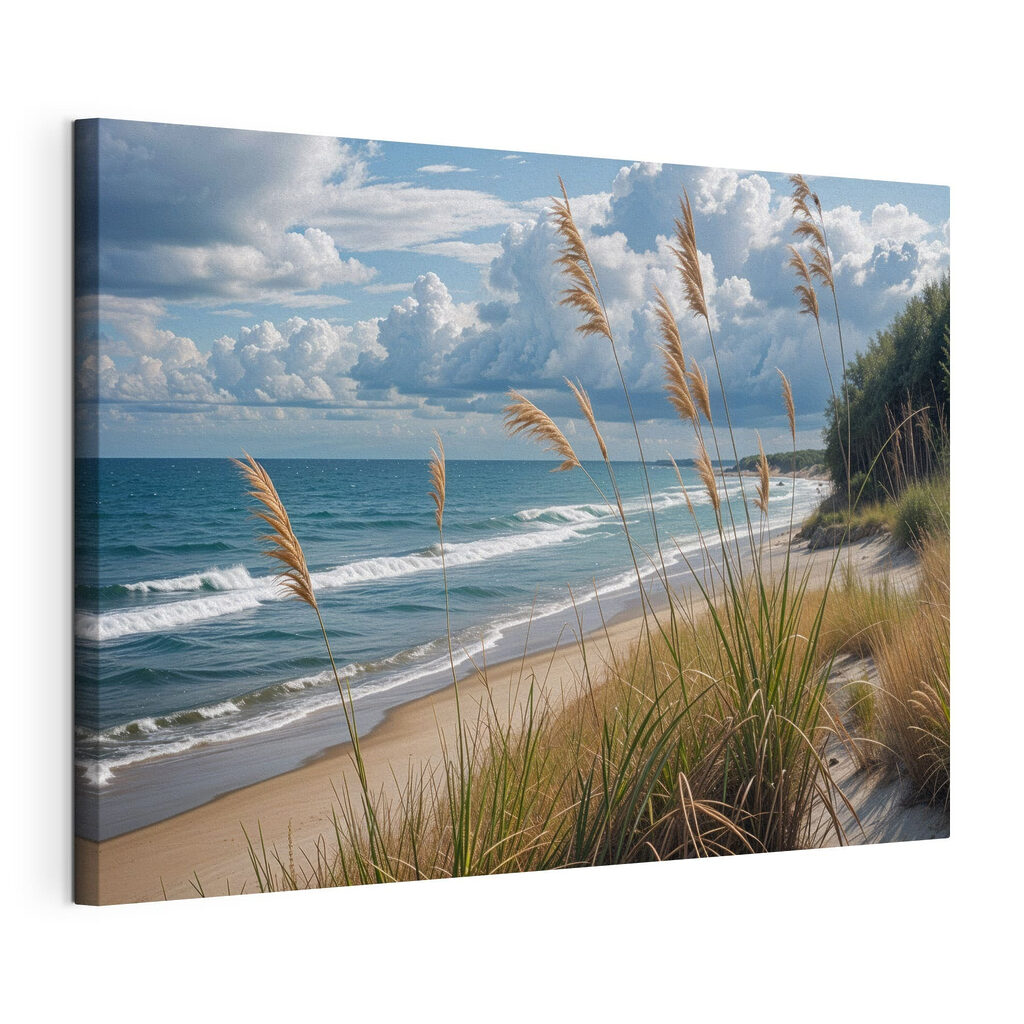 Herbes des dunes, toile tendue et bord enveloppé