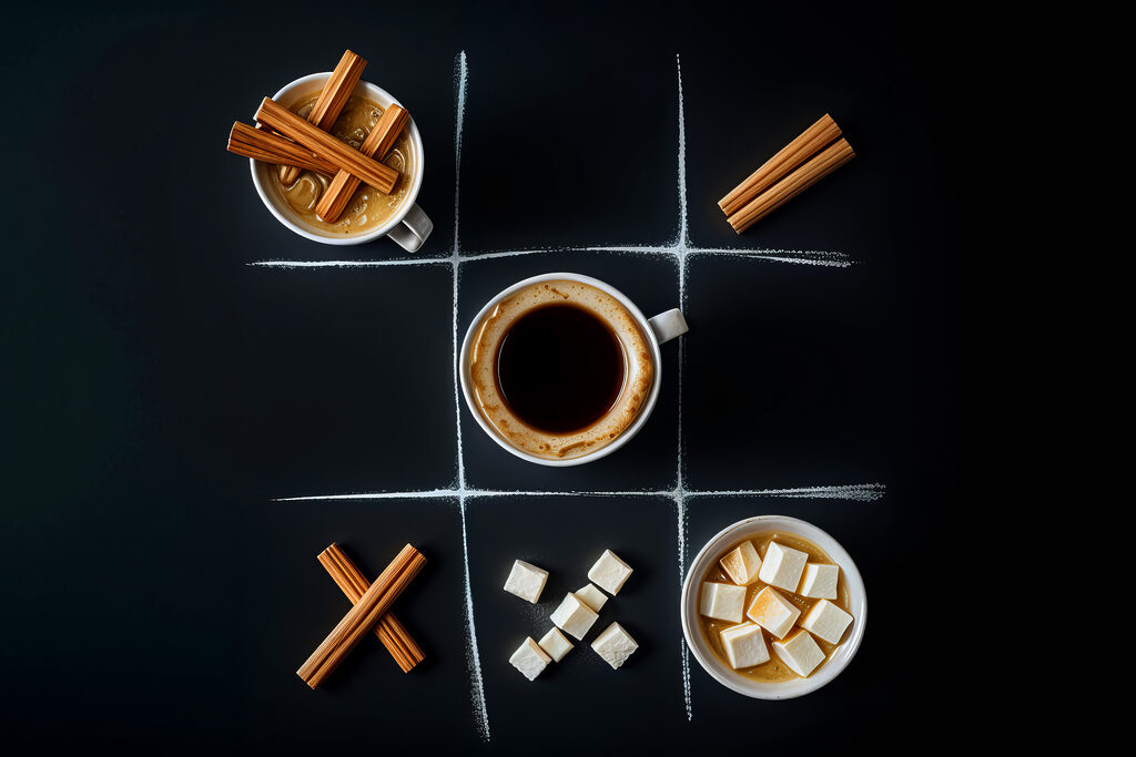 Café et clin d’œil — motif complet