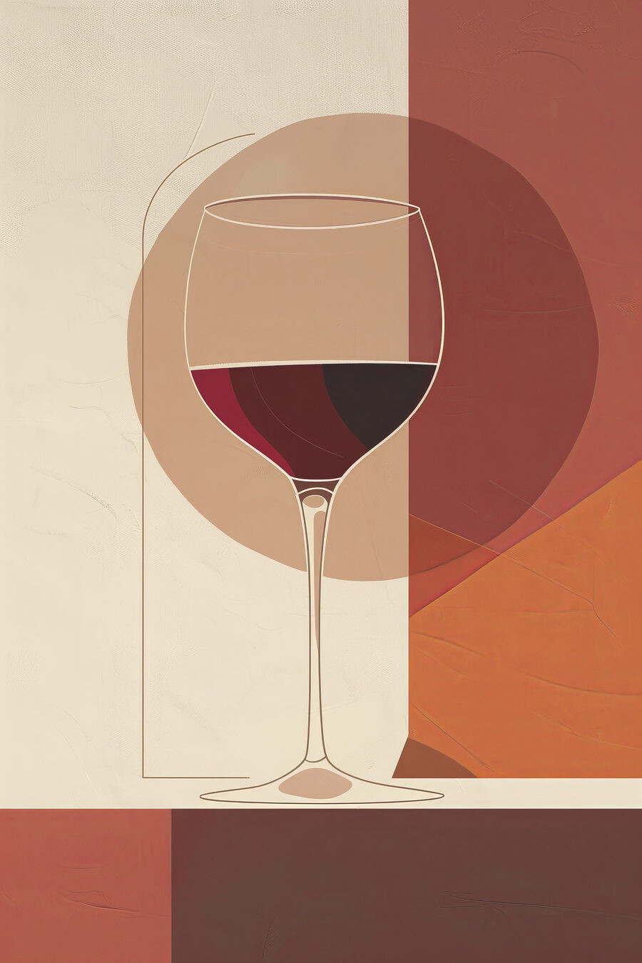 Verre aux tons terreux — motif complet