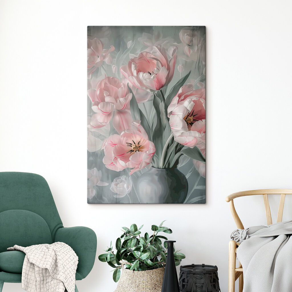 Tulipes roses aquarellées — intérieur 2