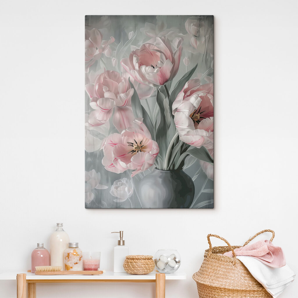 Tulipes roses aquarellées — intérieur 1