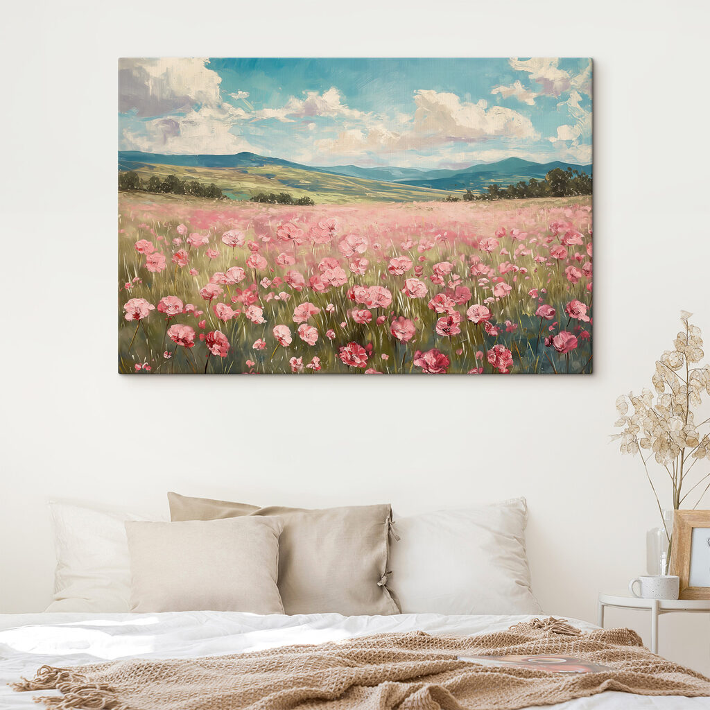 Champ de fleurs roses — intérieur 2