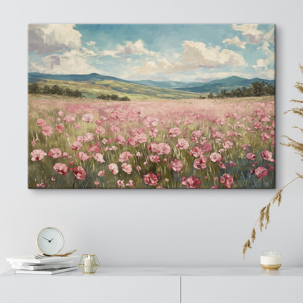Champ de fleurs roses — intérieur 3