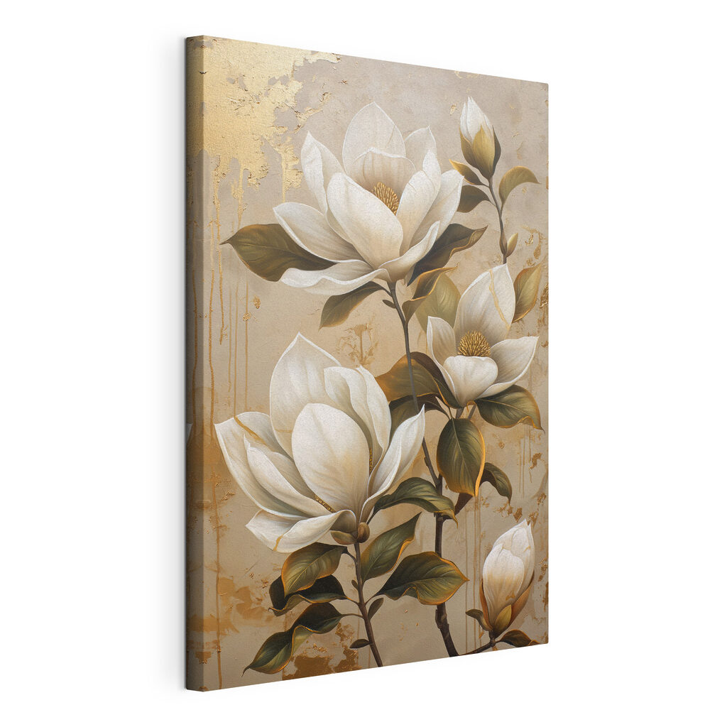 Magnolia sur beige chaud — vue du produit