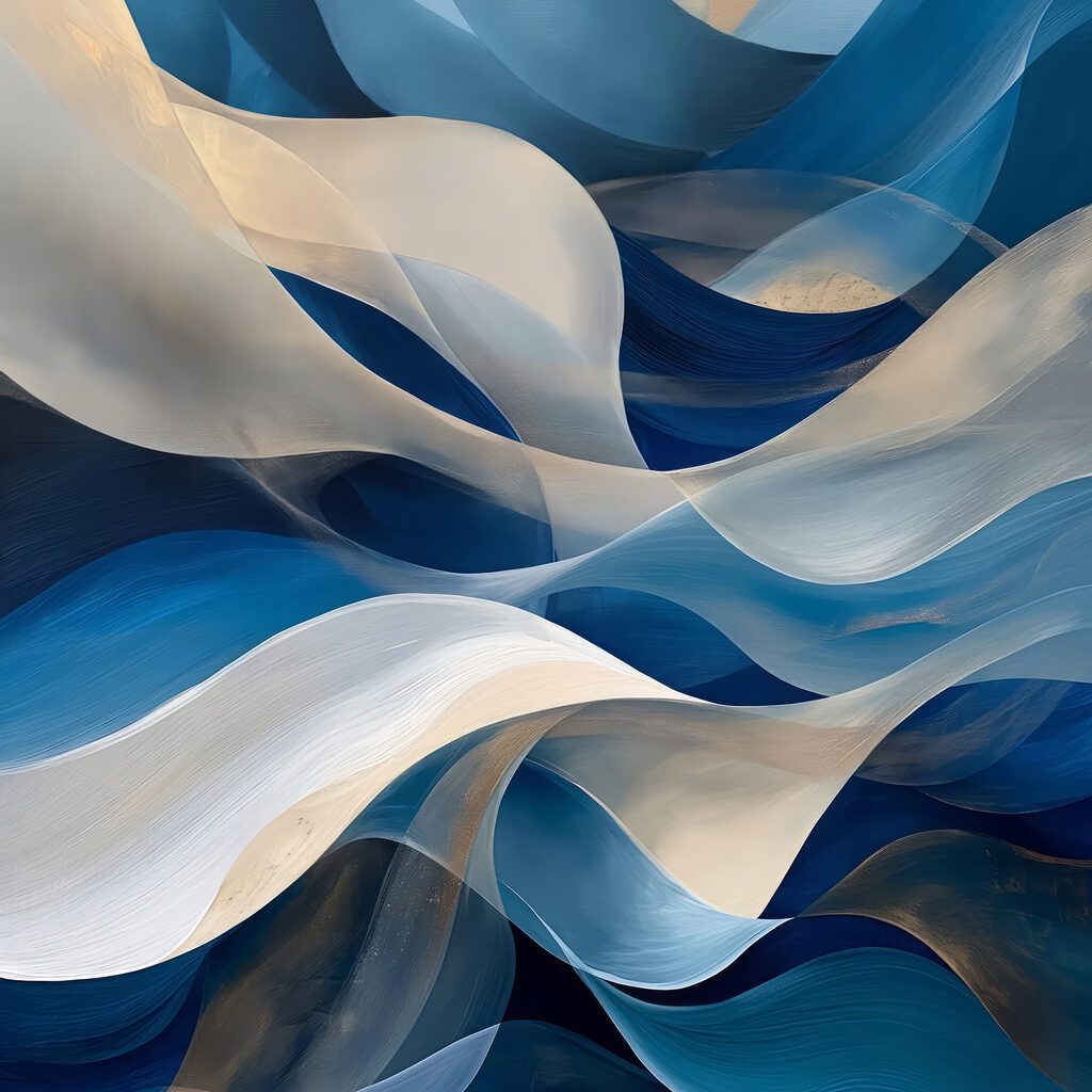 Bandes bleues et crème — motif complet