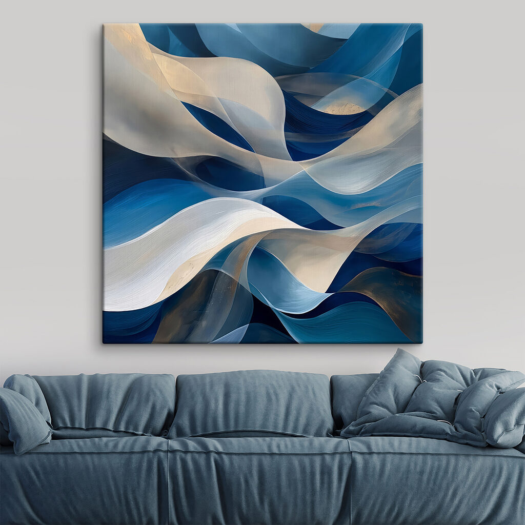 Bandes bleues et crème — intérieur 1