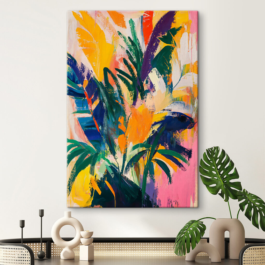 Feuilles tropicales au pinceau — intérieur 1
