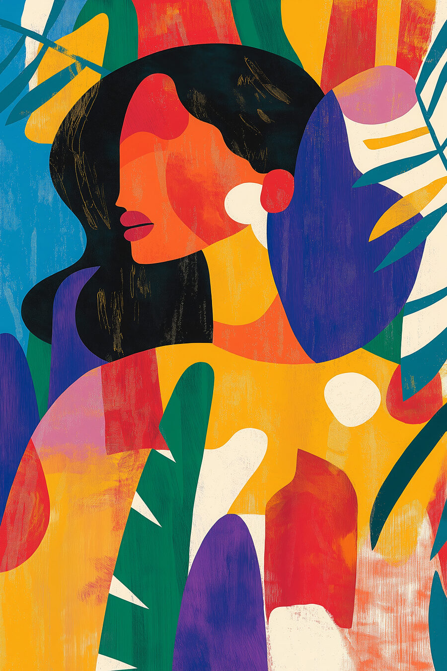 Femme aux couleurs ensoleillées — motif complet