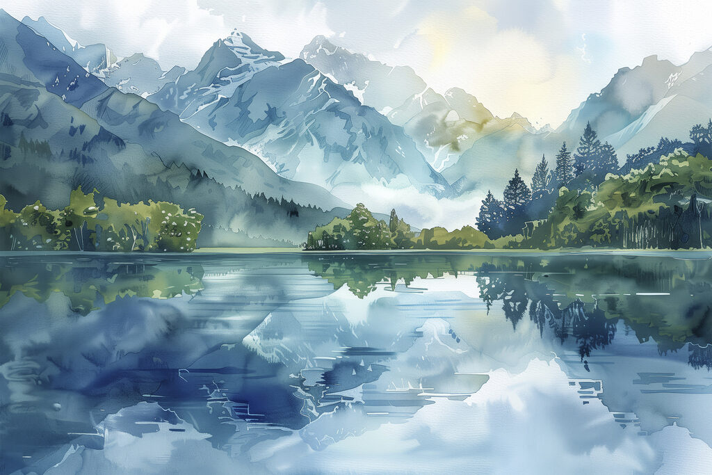 Montagnes en miroir — motif complet