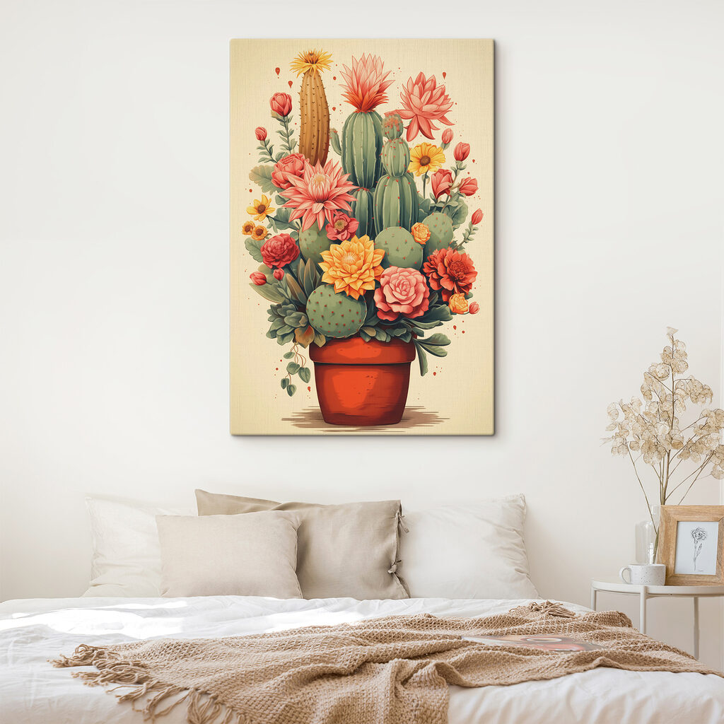 Pot de cactus fleuri — intérieur 1