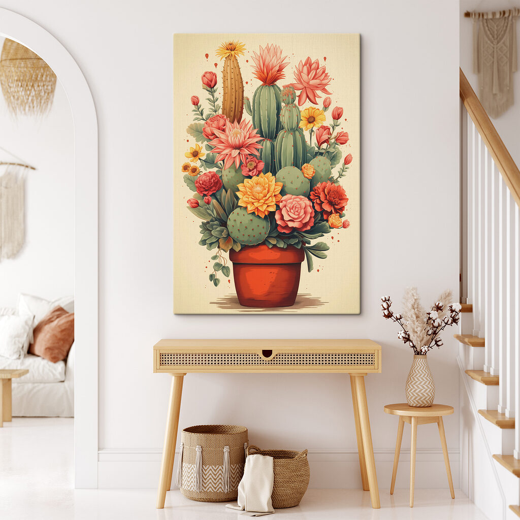 Pot de cactus fleuri — intérieur 2
