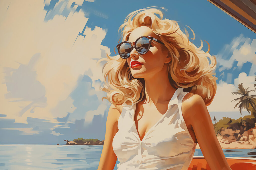 Lunettes rondes en été — motif complet
