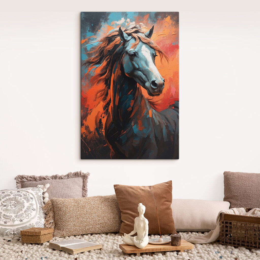 Cheval aux couleurs chaudes — intérieur 3