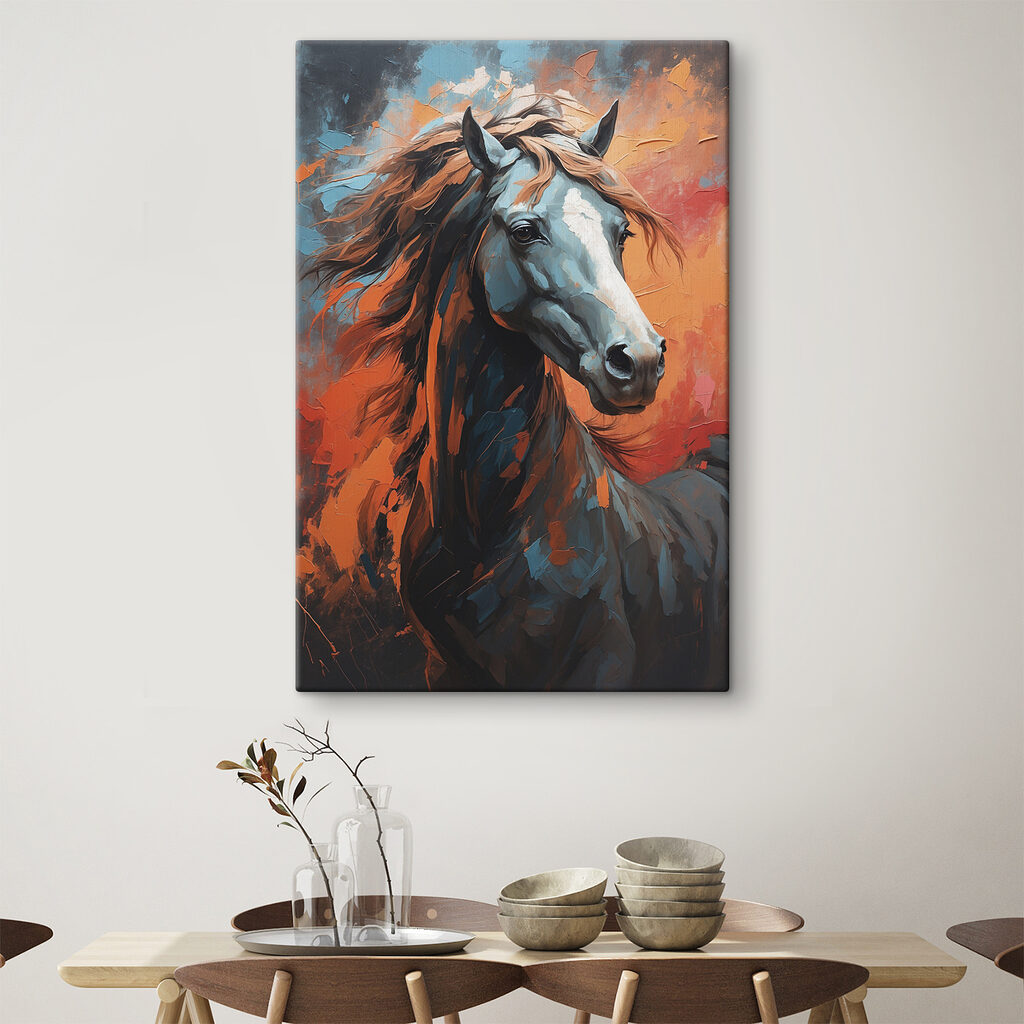 Cheval aux couleurs chaudes — intérieur 1