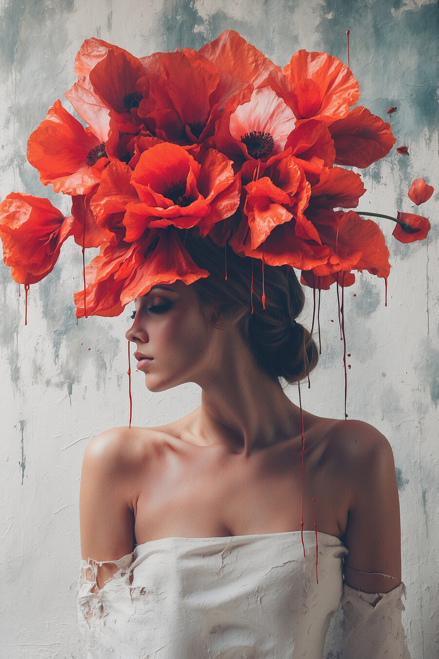 Chapeau de coquelicots — motif complet