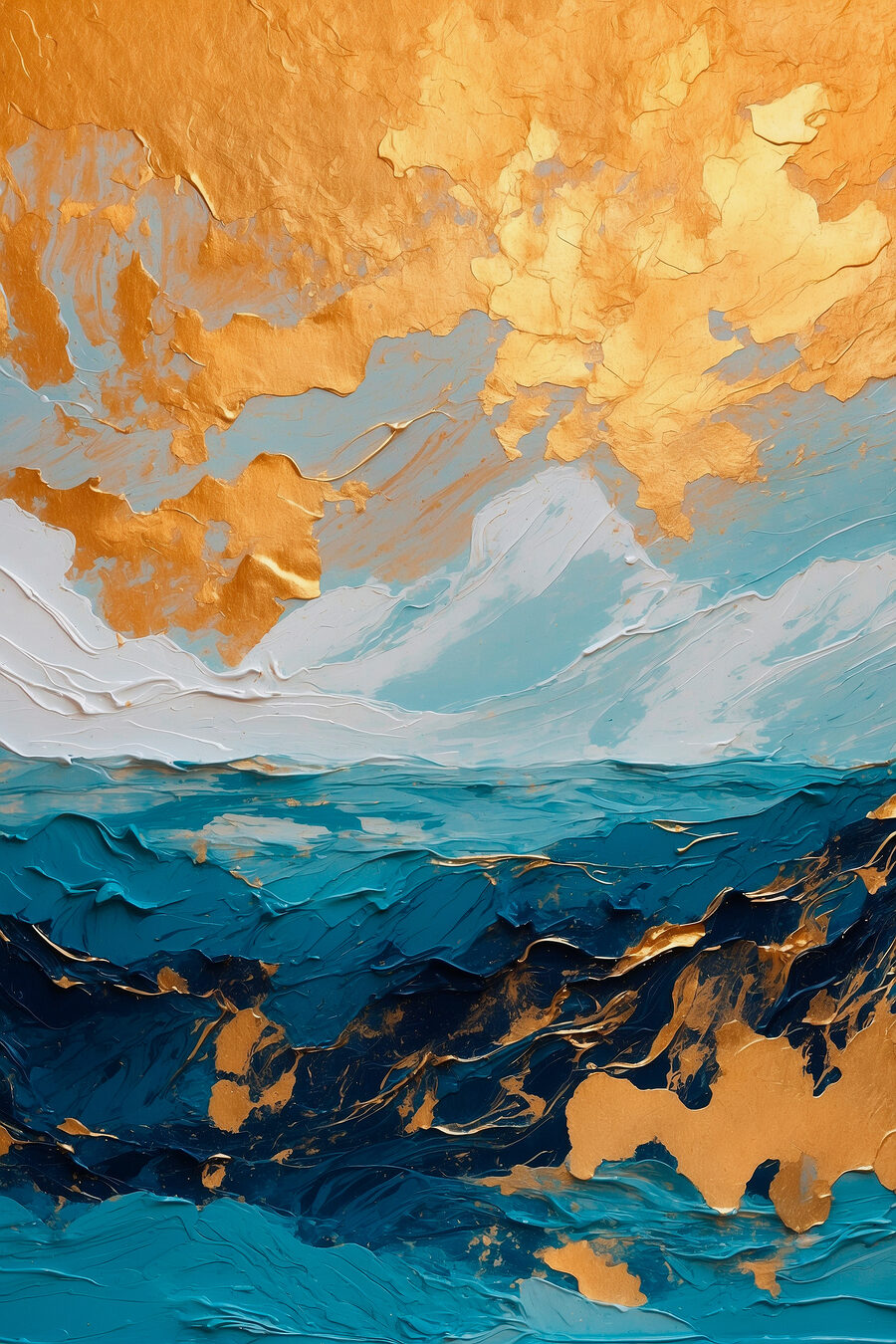 Ciel d’or, bleu profond — motif complet