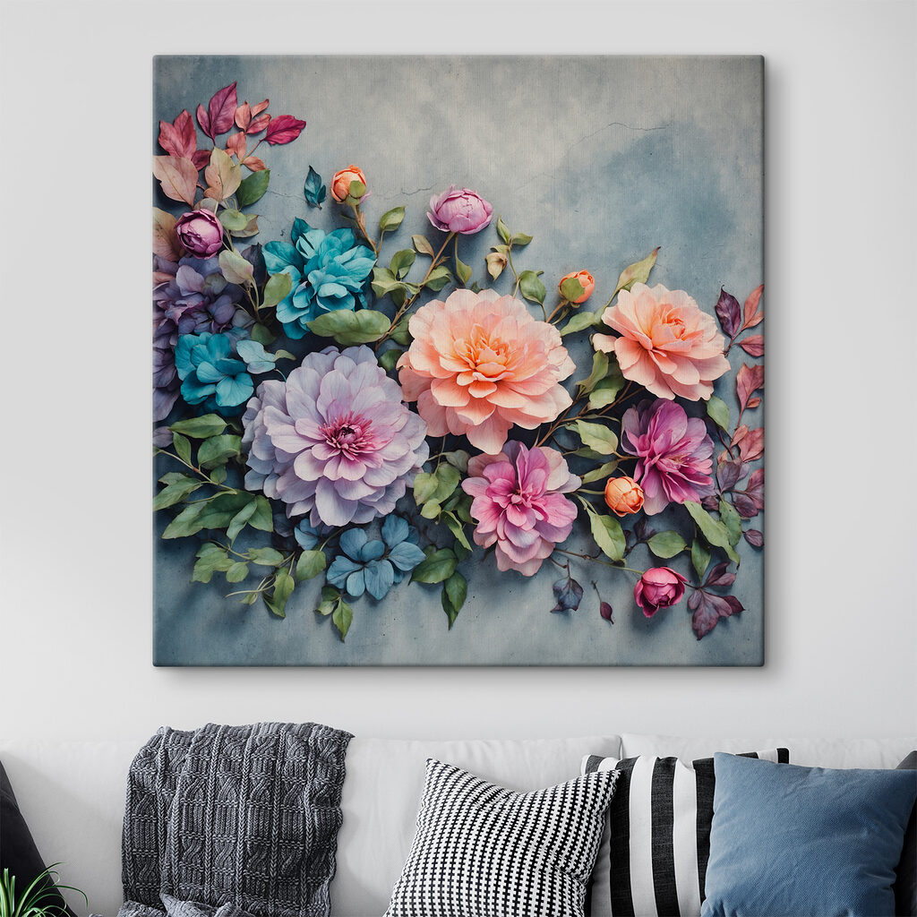 Bouquet pastel, ombre bleue — intérieur 1