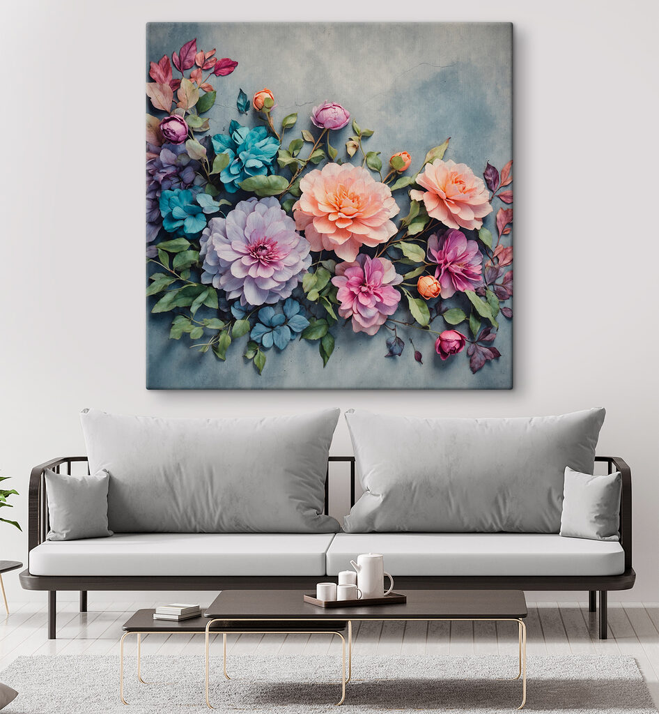 Bouquet pastel, ombre bleue — intérieur 2