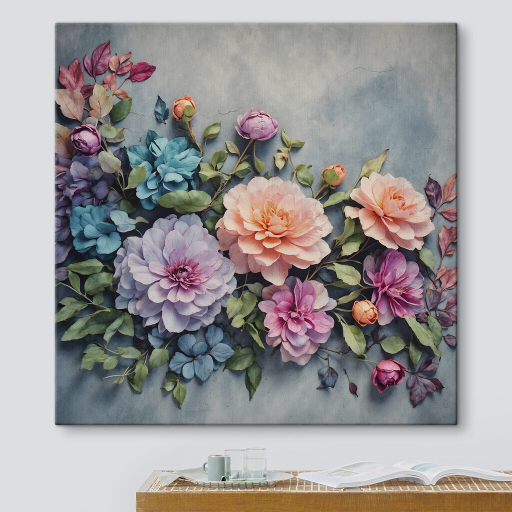 Bouquet pastel, ombre bleue — intérieur 3