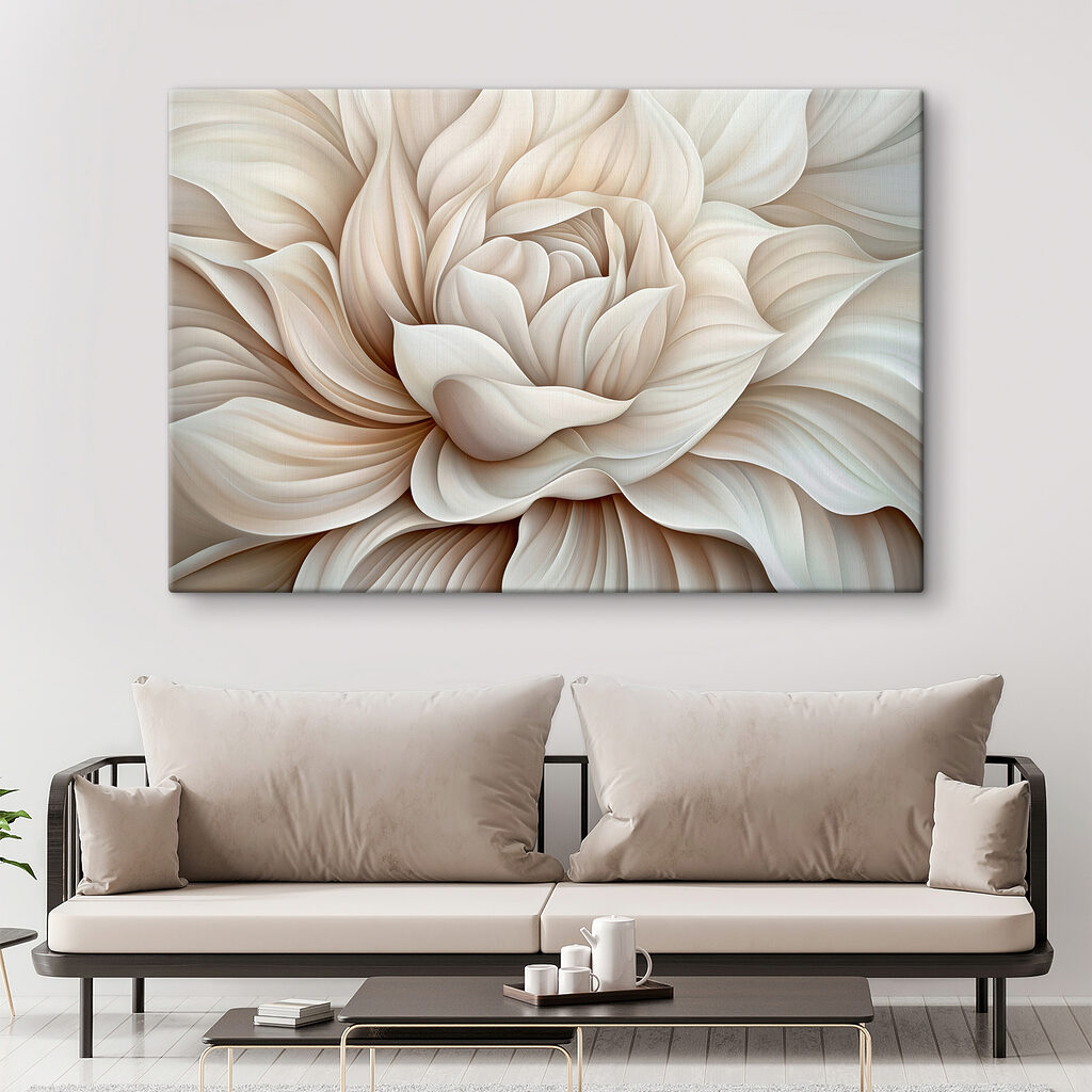Tourbillon de pétales blancs — intérieur 1