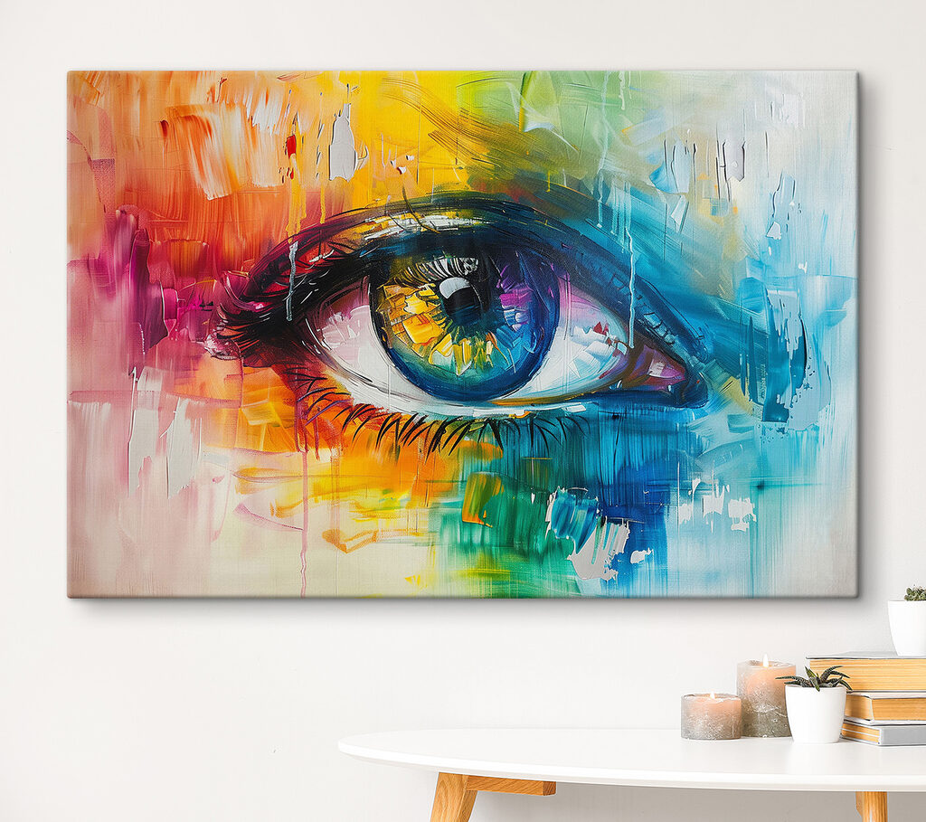 Arc-en-ciel dans le regard dans un intérieur