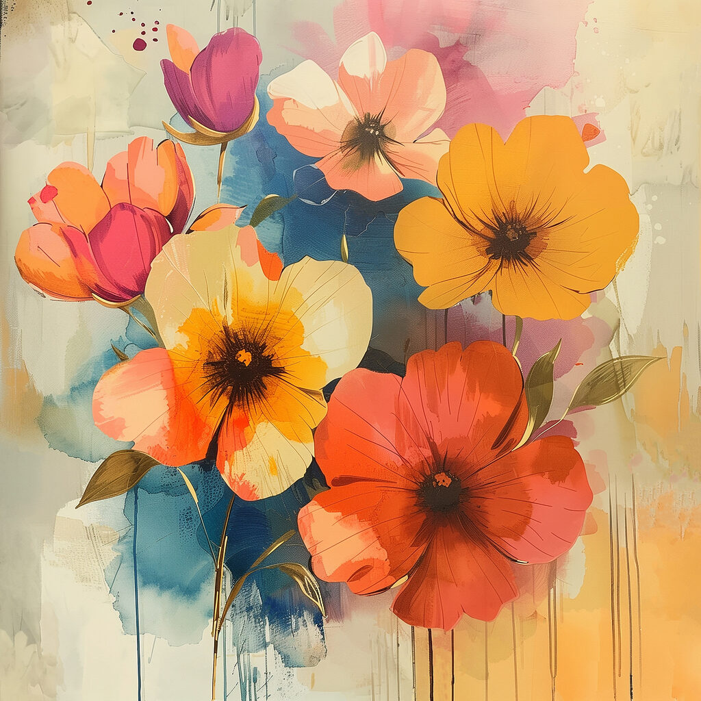 Bouquet en aplats — motif complet