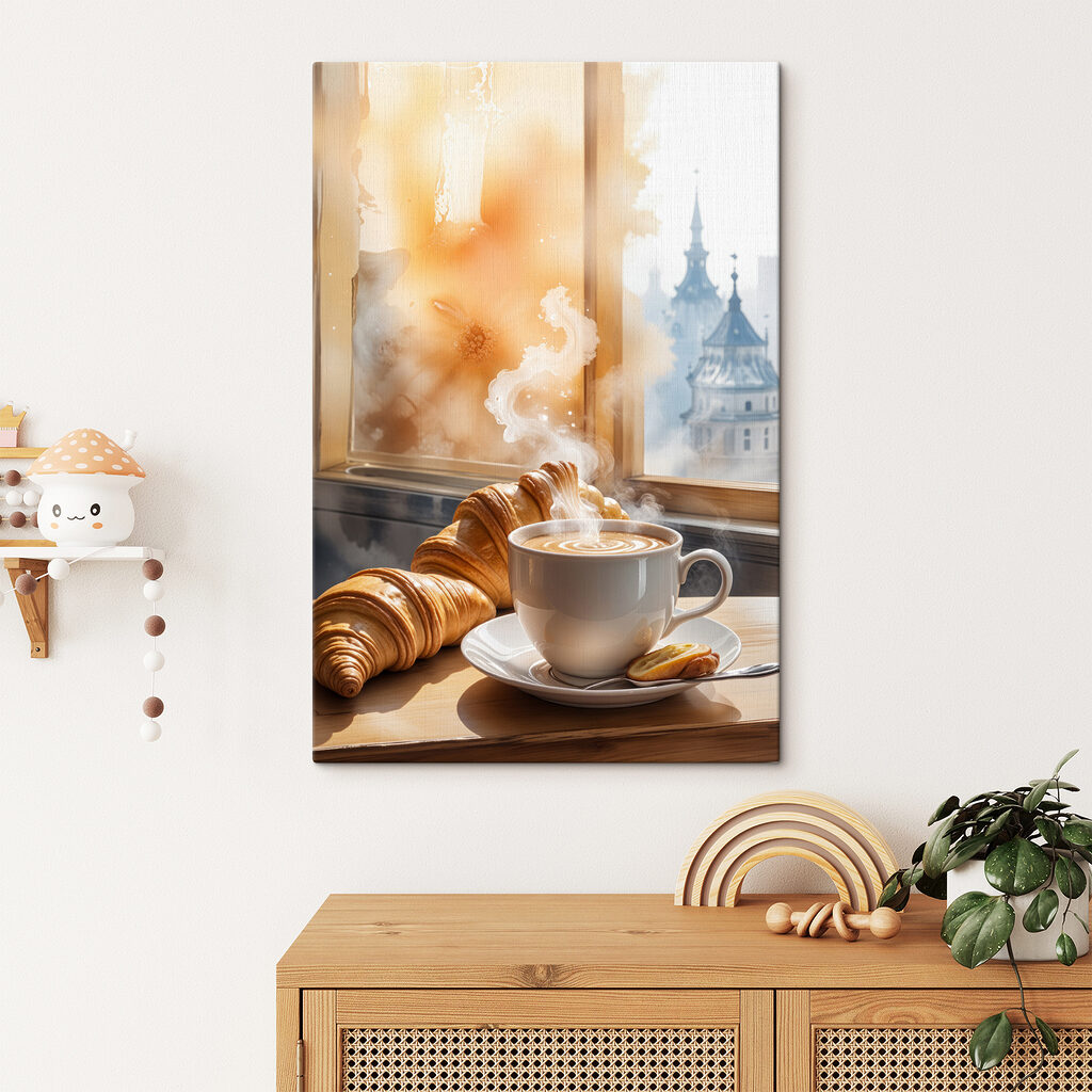 Café fumant du matin dans un intérieur