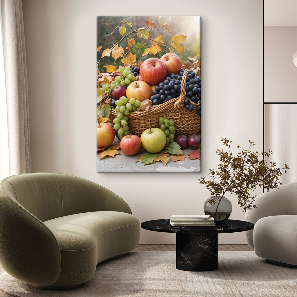 Panier de fruits d’automne dans un intérieur