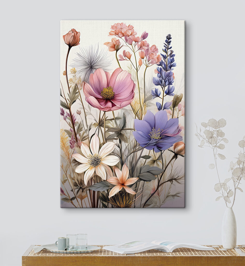 Fleurs des champs pastel — intérieur 1