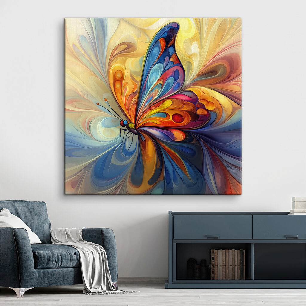 Papillon aux volutes colorées — intérieur 2