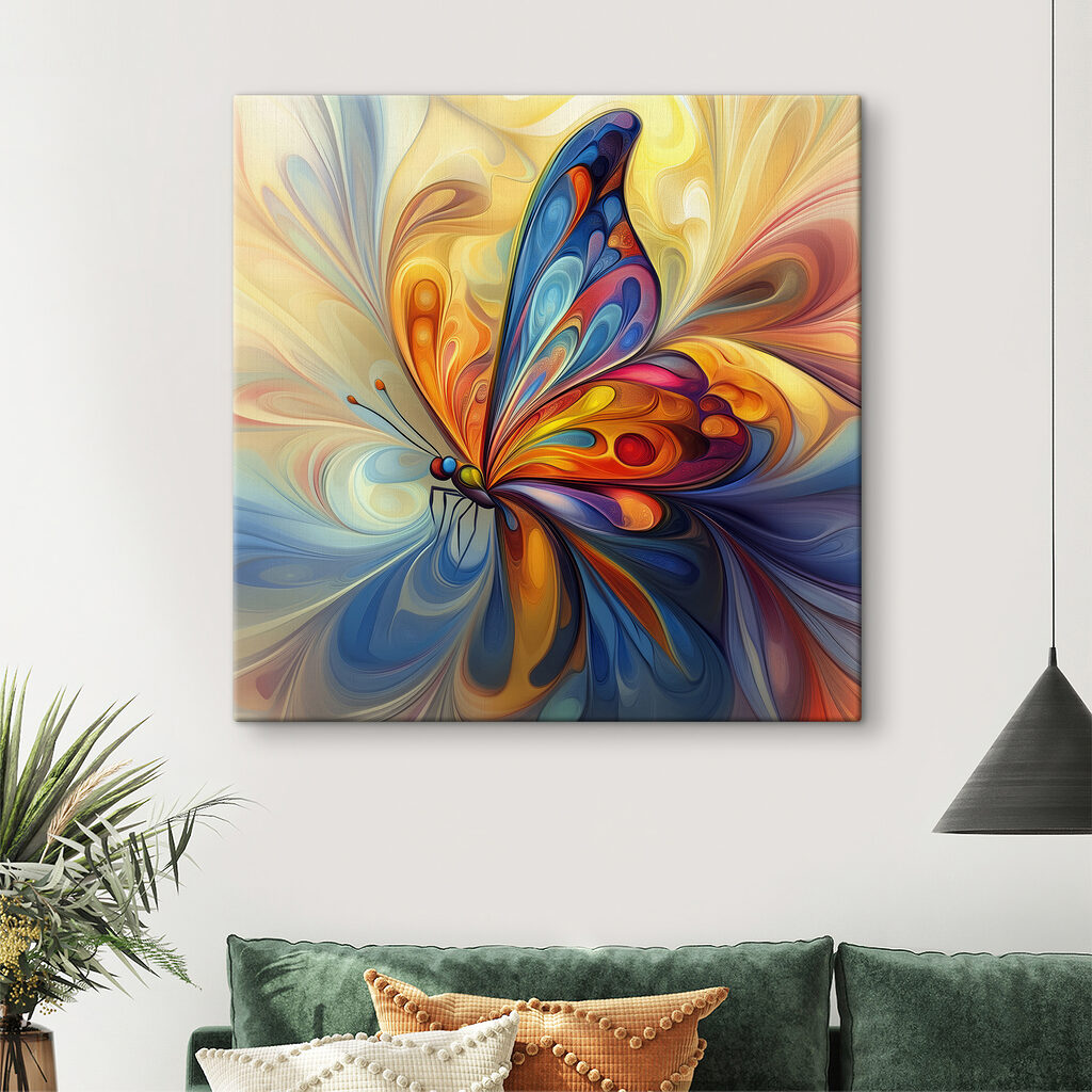 Papillon aux volutes colorées — intérieur 3