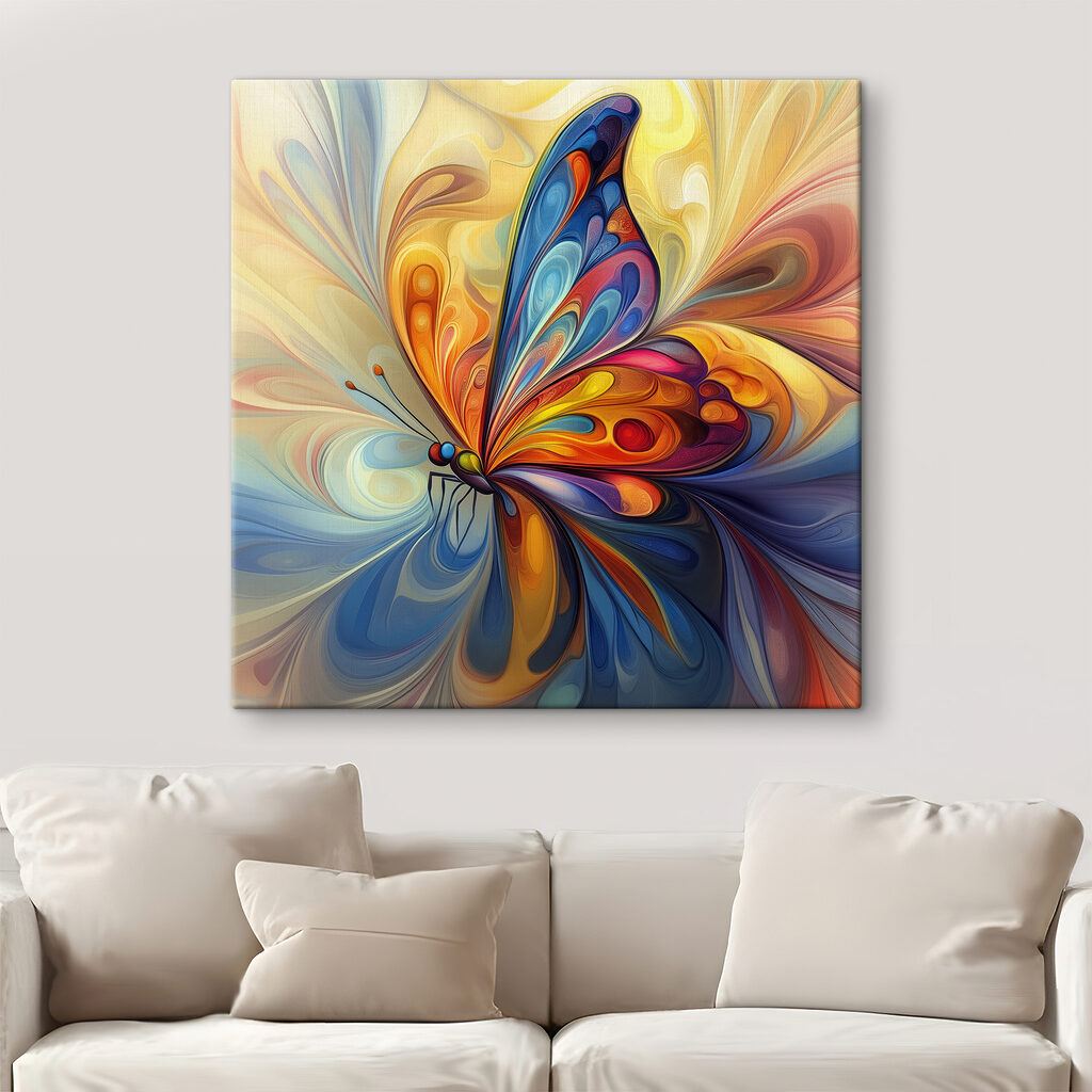 Papillon aux volutes colorées — intérieur 1