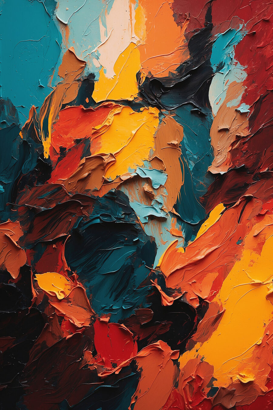 Couleurs terre, touches brutes — motif complet