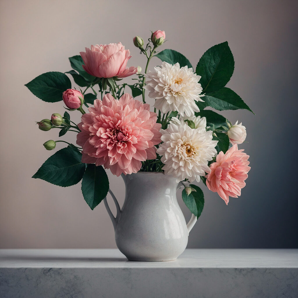 Fleurs dans un pichet — motif complet