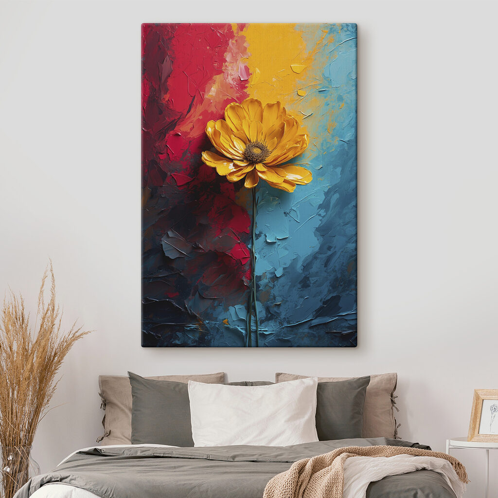 Fleur jaune entre aplats — intérieur 2