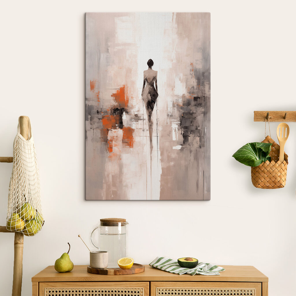 Silhouette dans le lointain dans un intérieur