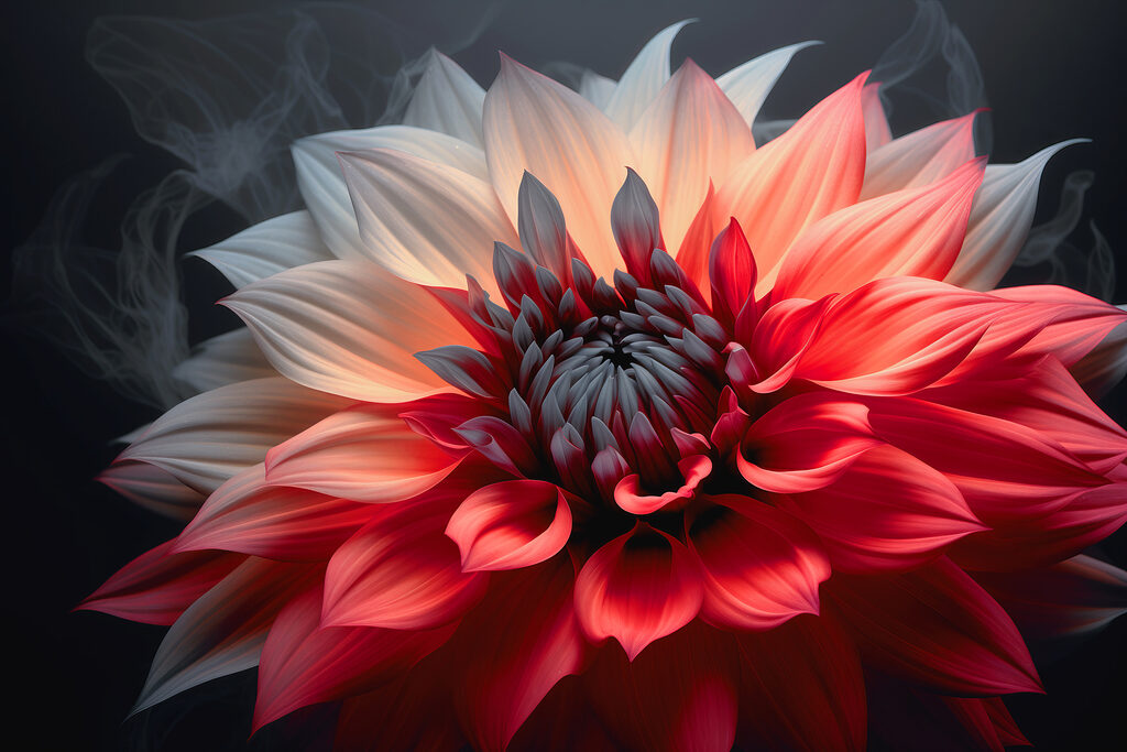 Dahlia bicolore — motif complet