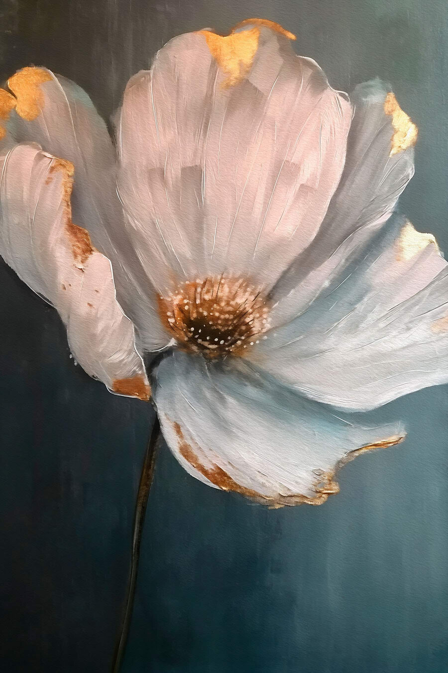Fleur sur bleu profond — motif complet