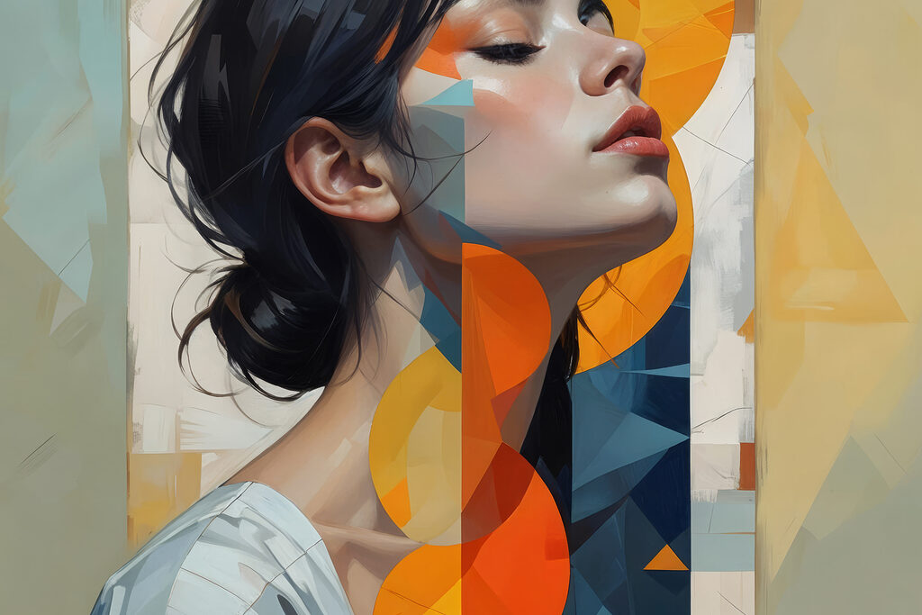 Profil parmi les triangles — motif complet