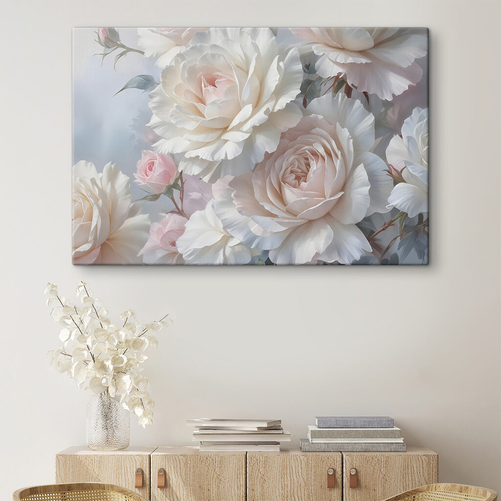Roses en rose nacré — intérieur 2