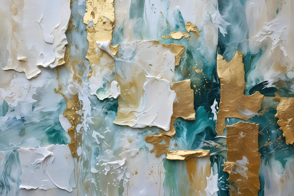 Turquoise aux accents dorés — motif complet