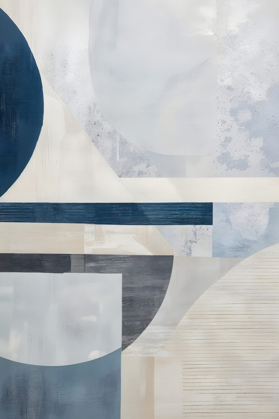 Arcs bleus, blanc craie — motif complet
