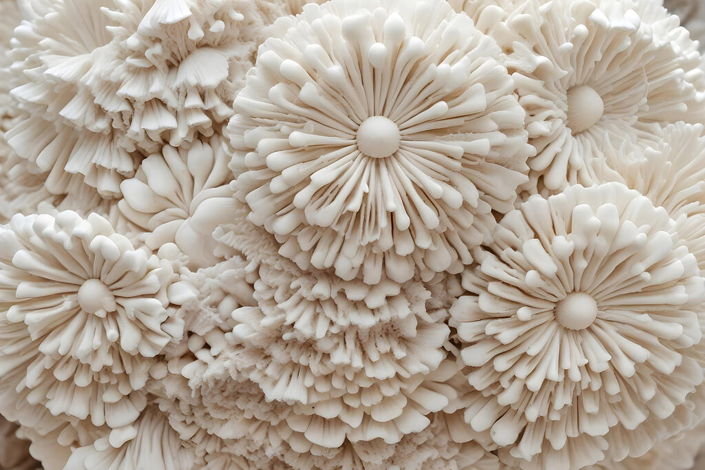 Fleurs blanches en rosaces — motif complet
