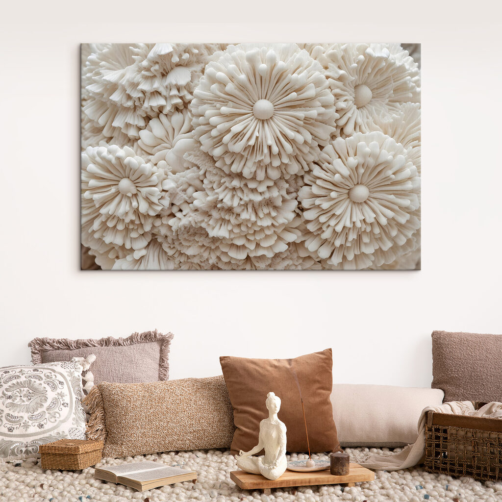 Fleurs blanches en rosaces — intérieur 1