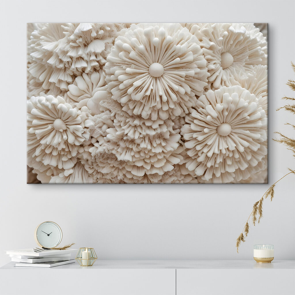Fleurs blanches en rosaces — intérieur 2