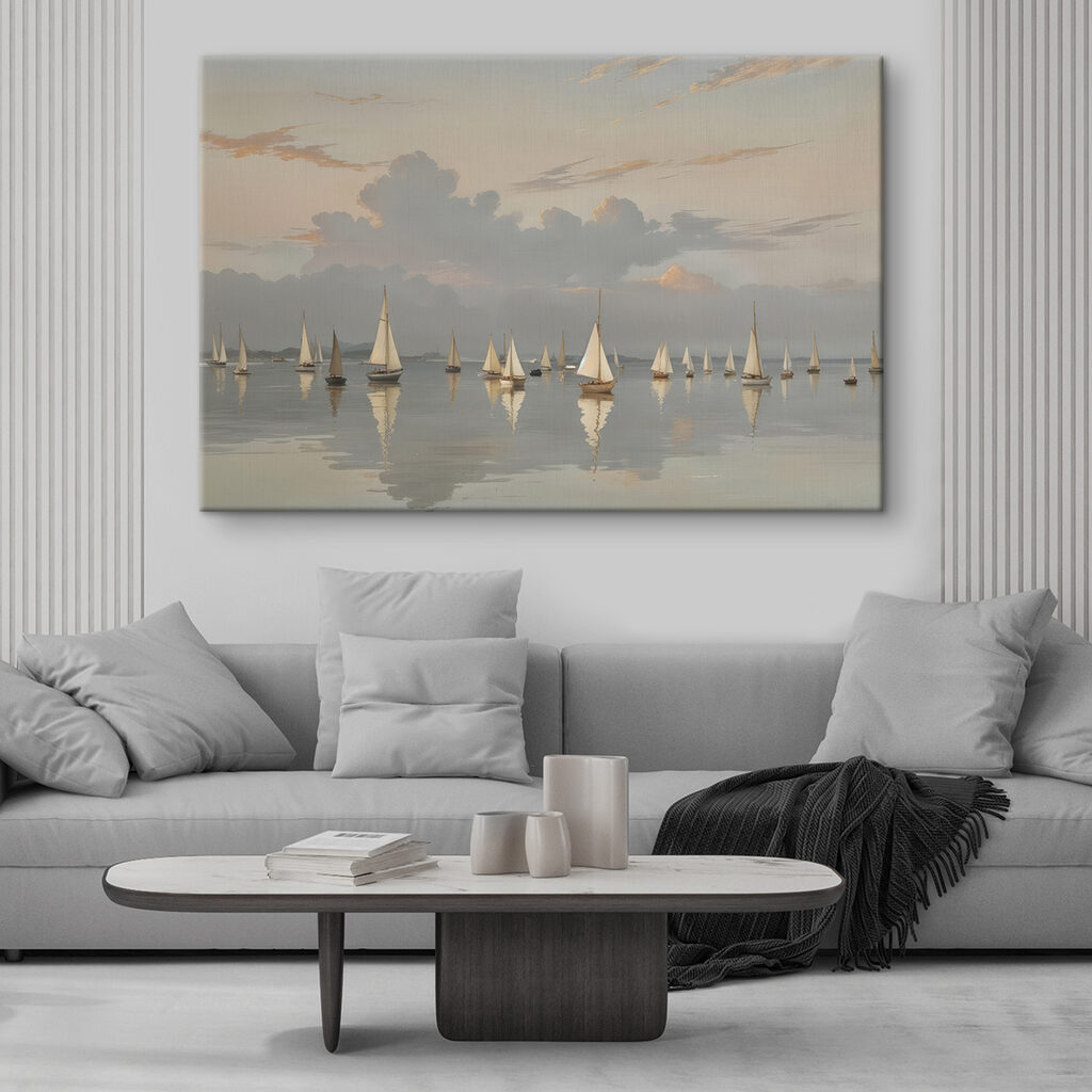 Voiliers sur l’eau pâle — intérieur 2