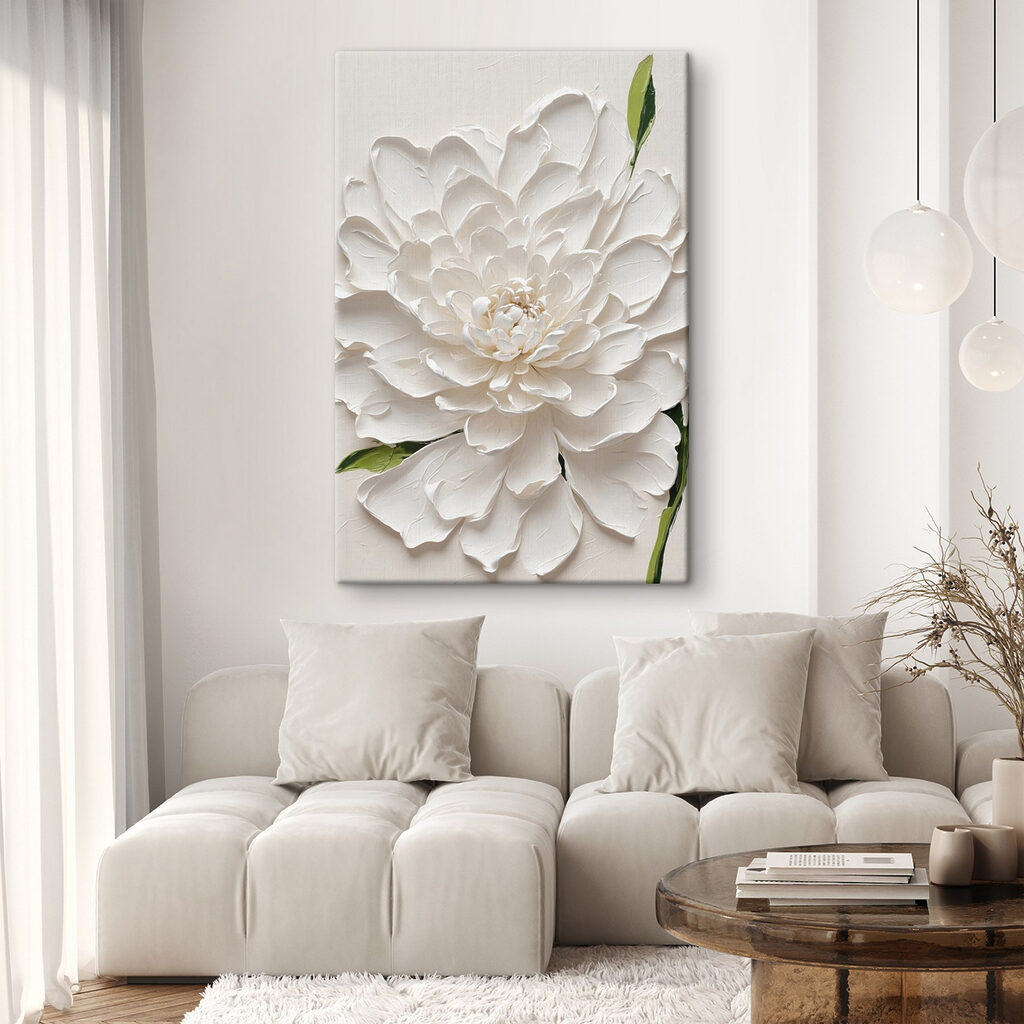 Fleur blanche, touches vertes — intérieur 5