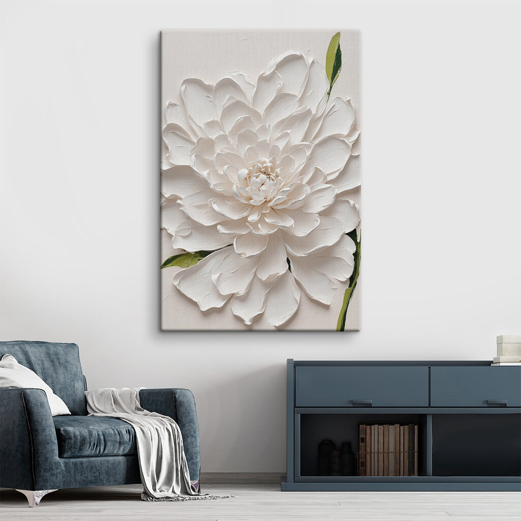 Fleur blanche, touches vertes — intérieur 2