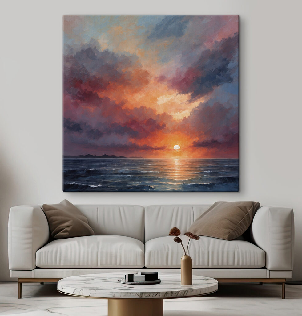 Couchant aux nuages violets — intérieur 1